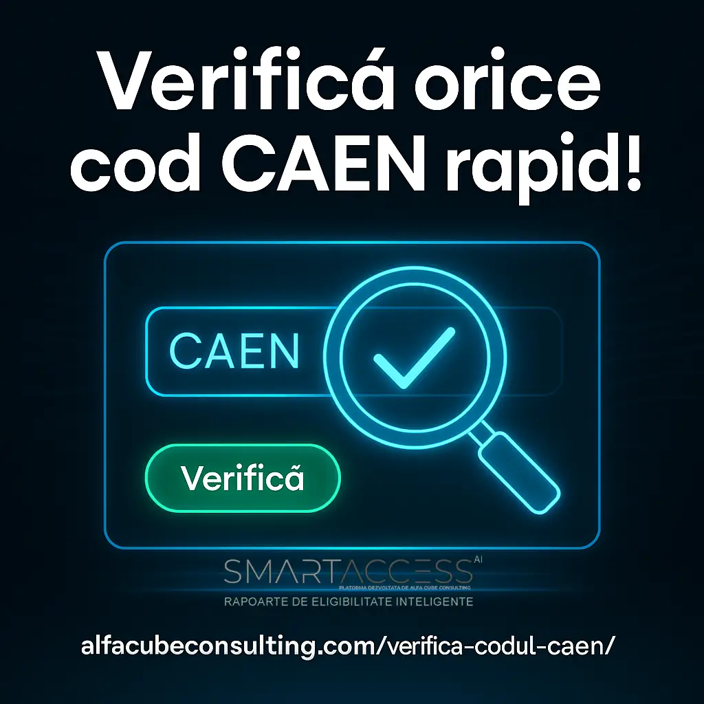Verifică orice cod CAEN rapid cu SmartAccess AI – platformă de eligibilitate fonduri