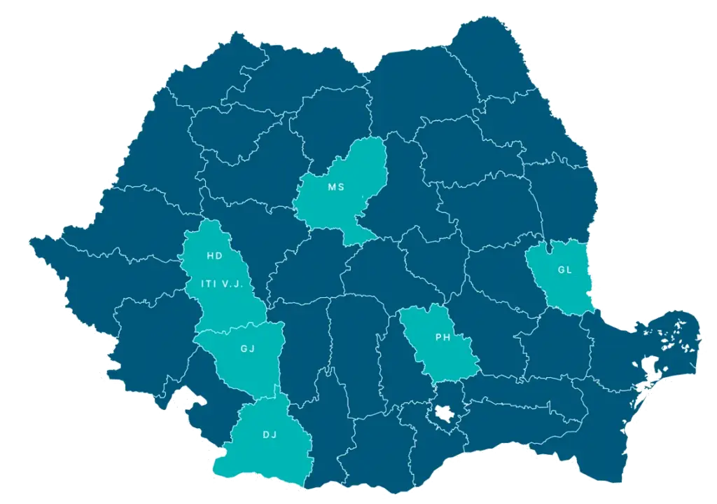 Județele eligibile în cadrul Programului Tranziție Justă microintreprinderi